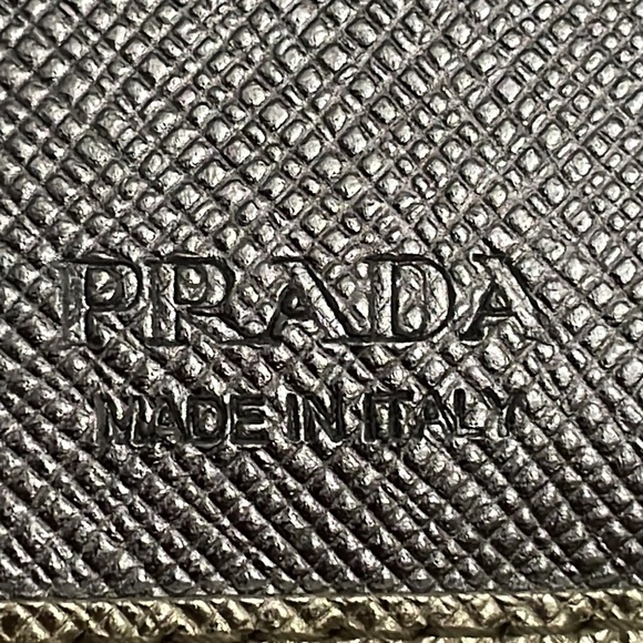 Soldā„ļøPRADA Small Leather Wallet in Metallic Silverš - Picture 8 of 14